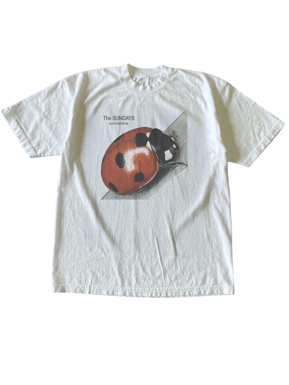 The Sundays Summertime Ladybug White Indie Pop Graphic T-Shirt